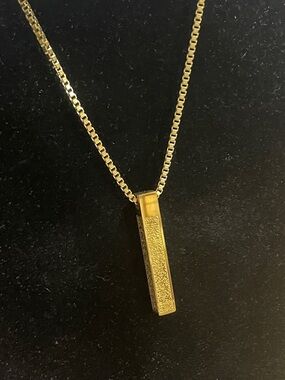 Golden Vertical Bar Pendant Necklace - Women Jewelry